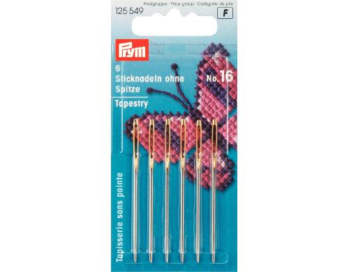 Prym Sticknadeln ohne Spitze, silber Nr. 16, 1.60 x 55 mm, Karte 6 Stck