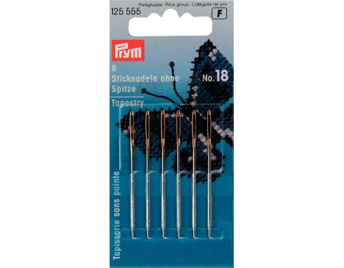 Prym Sticknadeln ohne Spitze, silber Nr. 18, 1.20 x 50 mm, Karte 6 Stck