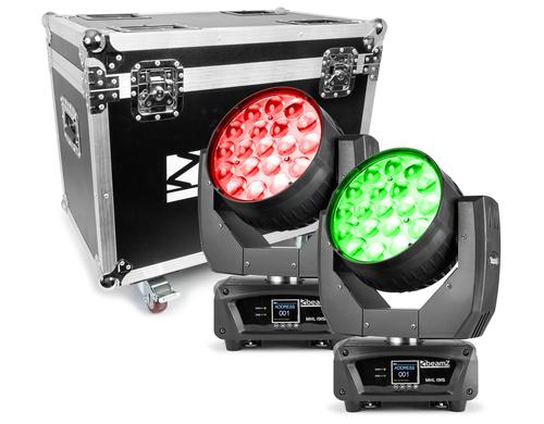 BeamZ Pro MHL1915 2 Stck 4in1 Moving Heads im Flightcase