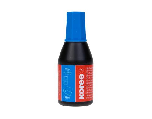 Kores Stempelfarbe Blau 28 ml, Dokumentenecht