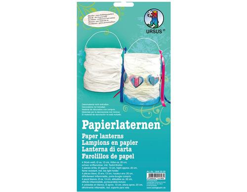 Ursus Papierlaternen weiss 4 Stck, Durchmesser 13cm, Hhe 17cm