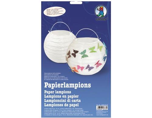 Ursus Papierlampione weiss 4 Stck, Durchmesser 15cm