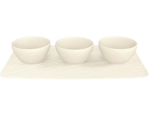 Villeroy & Boch Manufac. Dipschlchen Rock blanc, Porzellan, Set 4tlg