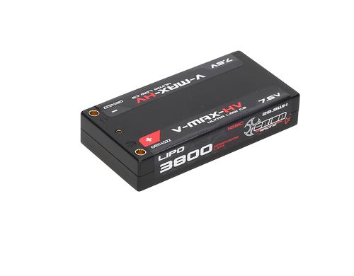 Team Orion V-Max Graphene 7.6V 3800mAh HV LiPo, 2S, 128C, 4mm Hardcase Shorty