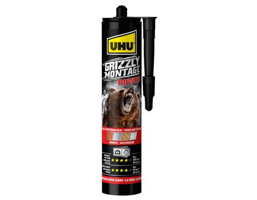 UHU Grizzly Montagekleber Power weiss 370g