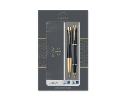 Parker DuoSet Parker Urban Muted Black G.C. Fllfederhalter & Kugelschreiber, M-blau