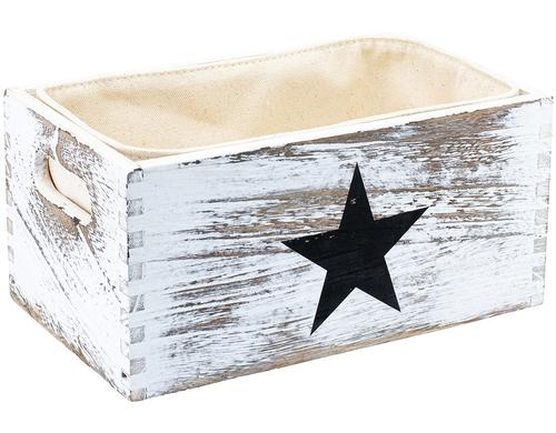 Kadastar Brotkorb My Star Holzkiste mit Baumwolle, 25 x 15 x 12 cm