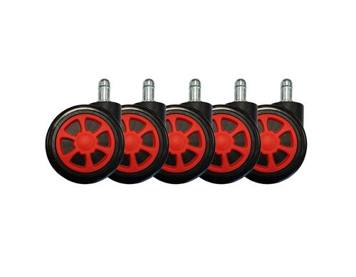 LC-POWER Gaming Stuhlrollen 5er Set. rot