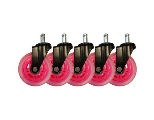 LC-POWER Gaming Stuhlrollen 5er Set. pink