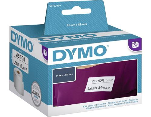 Dymo Namensschilder 41x89mm, weiss 1 Rolle  300 Etiketten