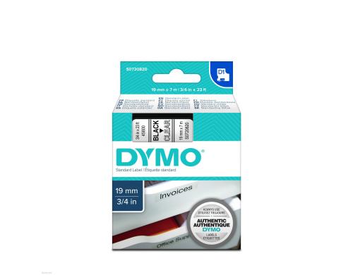 Dymo Schriftband D1, 19mm x 7m, Band:transp Schrift: schwarz - fr alle LabelManager