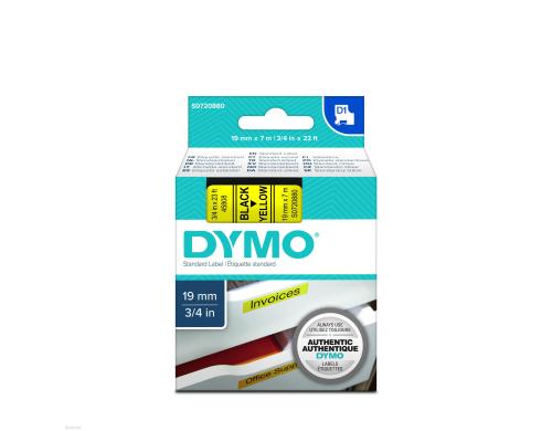 Dymo Schriftband D1, 19mm x 7m, Band: gelb Schrift: schwarz - fr alle LabelManager