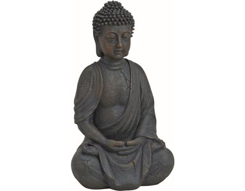 G. Wurm Buddha sitzend, Braun Polyresin,  25x15x11 cm (HxBxT)