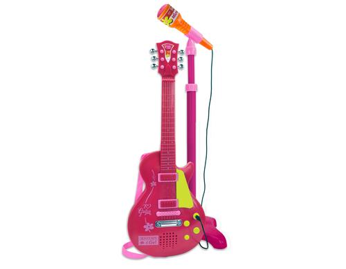 Bontempi Rockgitarre pink mit Standmikrofon, ab 3J