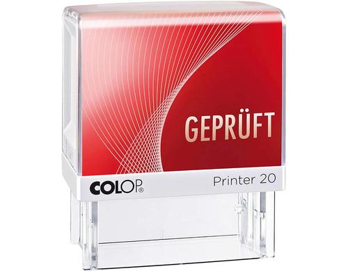 COLOP Stempel Printer 20/L GEPRFT fertiger Lagertext, mit rotem Abdruck