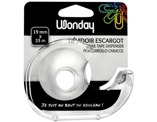 Wonday Handabroller Transparent unbestckt Klinge Metall, fr Klebefilme 19 mm x 33 m