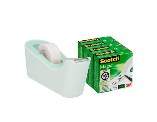 3M ScotchTischabroller C18-4M Mint inkl. 4 Rolle Scotch Macic 19x33m