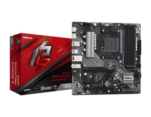 ASRock B550M Phantom Gaming 4, mATX, AM4 AMD B550, 4x DDR4, PCI-E 3.0