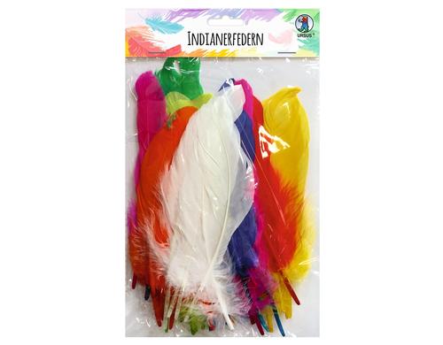 Ursus Indianerfedern 50 Stck Lnge: 16-20cm, Farbe: 10 Farben sortiert