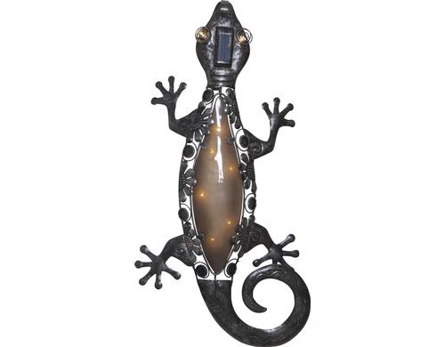 Star Trading Solar Dekoration Gecko Schwarz, Lichtfarbe Warmweiss, 0.4W