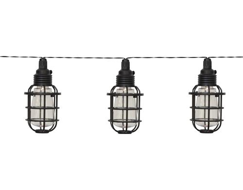 Star Trading Solar Lichterkette Cage Schwarz, Lichtfarbe Warmweiss, 0.03W