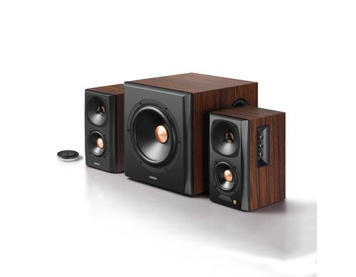 Edifier S360DB, Aktiv Subwoofer, 2xSat-LS Holz, Bluetooth, 2xCinch, 1xOptisch, 1xKoax