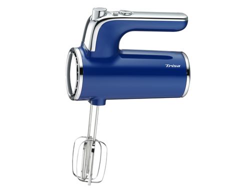 Trisa Handmixer Diners Edition blau 400W, 6 Stufen, Knethaken, Schwingbesen