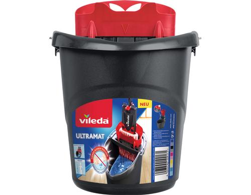 Vileda UltraMax Power Eimer 2 in 1 10 Liter, Auswringer mit Pedal