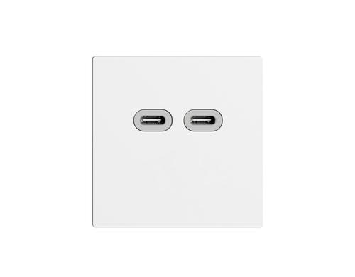 Feller EDIZIOdue EB 2x USB-C Ladesteckdose 3A, 5-12V DC, 18W, einbau, weiss