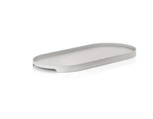 Zone Servierplatte Singles oval warm grey Metall, LxBxH: 35x16x1.8cm