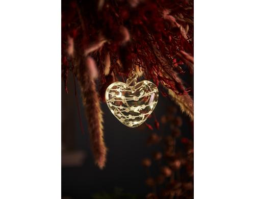 Sirius LED Weihnachtskugel Sweet Christmas Herz, 10cm, 8 LEDs, Indoor, exkl. 2xAAA