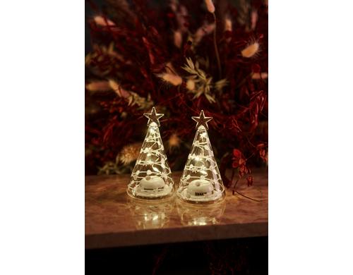 Sirius LED-Baum Sweet Christmas, 2er Set H:11.5cm, 2x3 LEDs, Indoor, inkl.2x1xCR2032