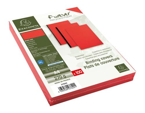 Exacompta Einbanddeckel Evercover Lederpr. 270g/m, Packung 100 Stk, Farbe Rot