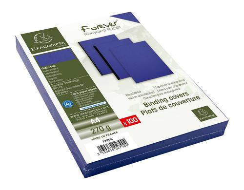 Exacompta Einbanddeckel Evercover Lederpr. 270g/m, Packung 100 Stk, Farbe D.Blau