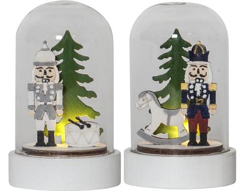 Star Trading Tischdeko Nutcracker 5.5 cm x 9 cm x 5.5 cm, 2 LEDs, Indoor