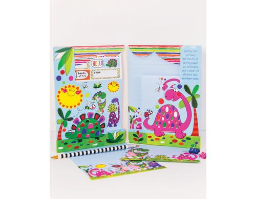 Rachel Ellen Briefpapierset Dinosaurier 160x220mm, 30 Bltter, 20 Kuvert, 1 Sticker