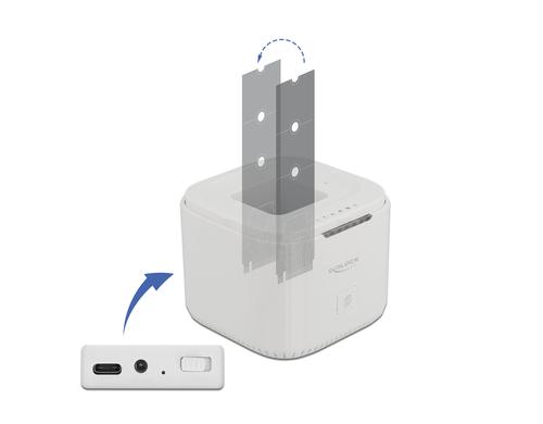 Delock NVME M.2 Dockingstation, USB-C mit Klonfunktion, USB3.2 Gen2 10Gbps