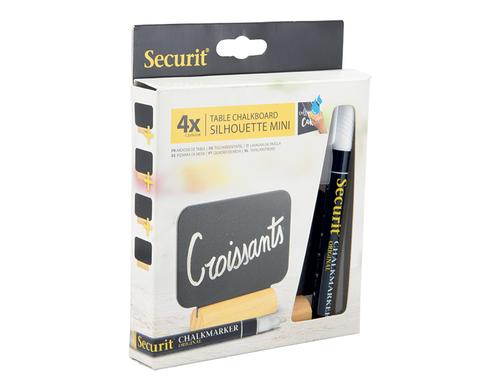 Securit Tischkreidetafel Rechteck schwarz 7.5x9x2cm, inklusive 1 kreidestift