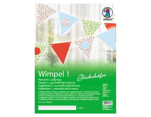 URSUS Girlande Uni inkl. 12 Paper Tags Lnge 2.3 m, 300g/m2, 12 Wimpel,Glckskfer