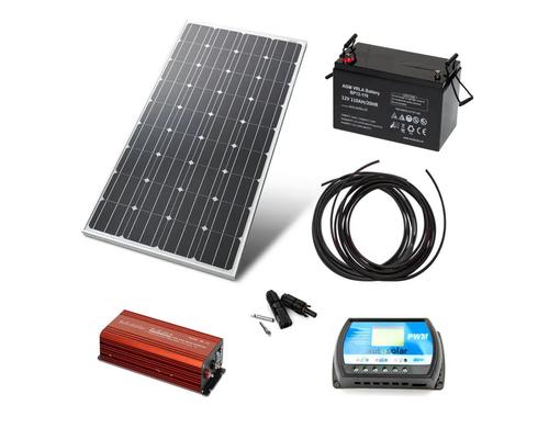 Autosolar Set Basic mit Batterie 100W Modul, 110Ah, 300W Wechselrichter