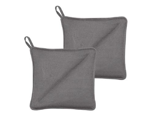 Sdahl Topflappen Soft Grey 2er Set 20x20cm, grau, 100% Baumwolle