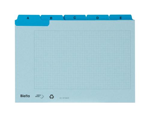 Biella Leitkarten A6 A-Z 25-teilig blau, 450 g/m2