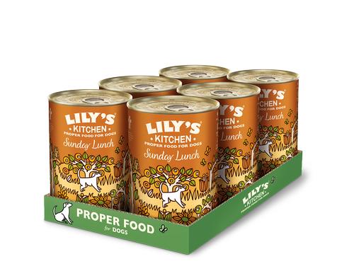 Lilys Kitchen Nassfutter fr Hunde Sunday Lunch Huhn, 6x400g