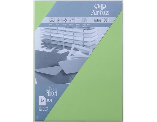 Artoz Schreibpapier 1001 A4 100gm2 birkengrn, 5 Blatt