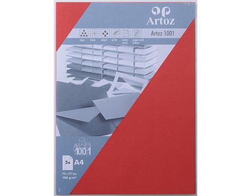 Artoz Schreibpapier 1001 A4 100gm2 Rot, 5 Blatt