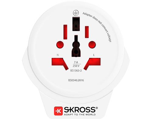 SKROSS Reiseadapter World to UK mit USB Ladegert