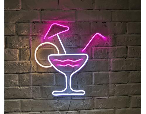 Vegas Lights Symbol Cocktail Drink 30x30cm, mit 5v USB-Kabel