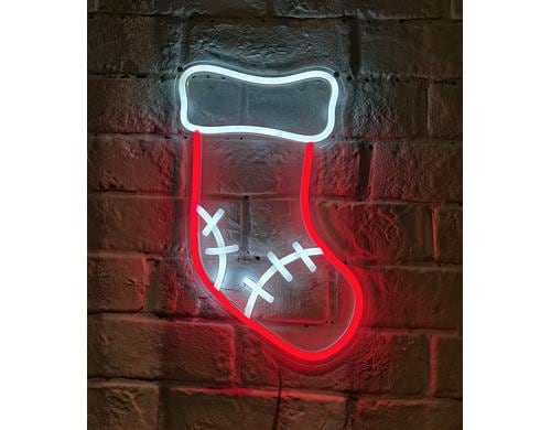 Vegas Lights Symbol Weihnachtsstrumpf 30x28cm, mit 5v USB-Kabel