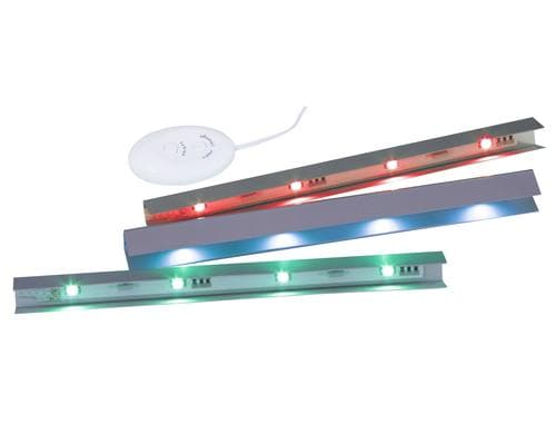 Nve LED-Glasfachbodenbeleuchtung Set RGB 3x LED 2.88W RGB, mit Schalter/Farbwechsel