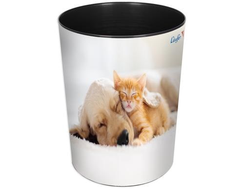 Lufer Papierkorb 13L Hund und Katze 24,5x30 cm